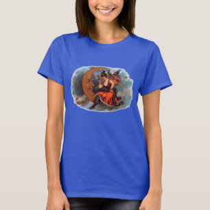 Vintage Cigar Label Art, Victorian Fairy on Moon T-Shirt