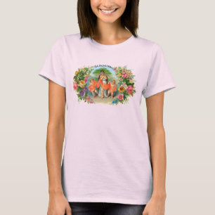Vintage Cigar Label La Palmiera, Woman with Angels T-Shirt