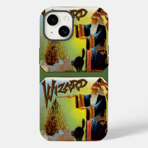 Vintage Cigar Label, Magic Wizard with Black Cat Case-Mate iPhone 14 Case