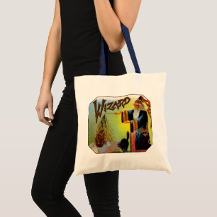 Vintage Cigar Label, Magic Wizard with Black Cat Tote Bag
