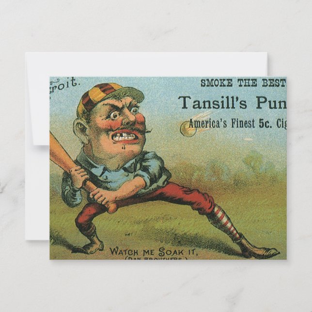 Vintage Cigar Label, Sports Baseball Tansill Punch (Front)