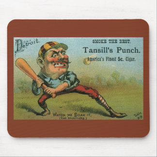 Vintage Cigar Label, Sports Baseball Tansill Punch Mouse Mat