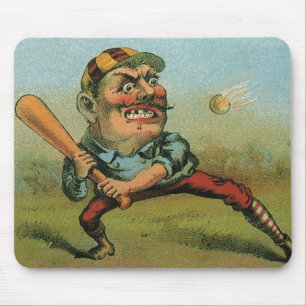 Vintage Cigar Label, Sports Baseball Tansill Punch Mouse Mat