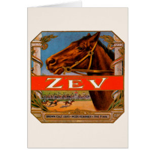 Vintage Cigar Label, Zev Race Horses Brown Colt