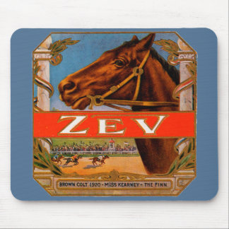 Vintage Cigar Label, Zev Race Horses Brown Colt Mouse Mat