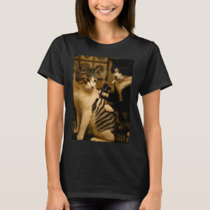 Vintage Cigarette Cat Smoking Tattoo Inked Artist  T-Shirt