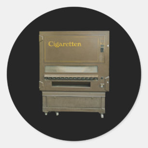 Vintage Cigarette Vending Machine Classic Round Sticker