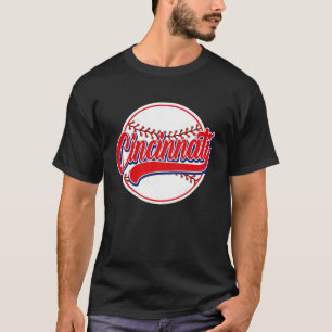 Vintage Cincinnati Cityscape Baseball Men Women K T-Shirt