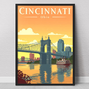 Vintage Cincinnati Ohio Poster