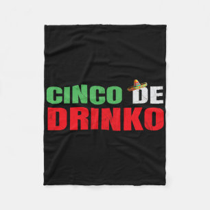 Vintage Cinco De Drinko Funny Cinco De Mayo Drinki Fleece Blanket
