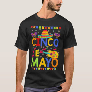 Vintage Cinco De Mayo Meico Guitar Funny  T-Shirt