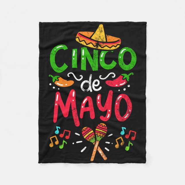 Vintage Cinco De Mayo Mexico  Fleece Blanket (Front)