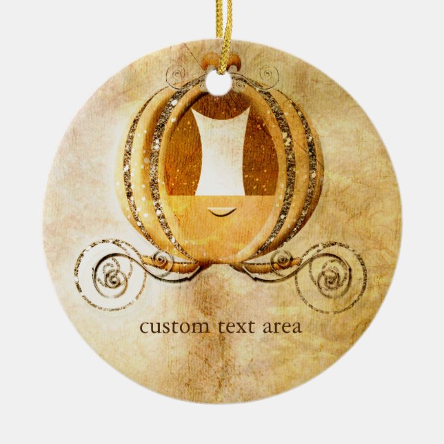 Vintage Cinderella Carriage Princess Ornament (Front)