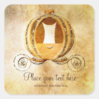 Vintage Cinderella Carriage Princess Sticker Label