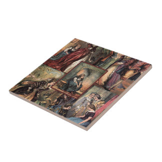 Vintage Cinderella Christmas Montage Tile