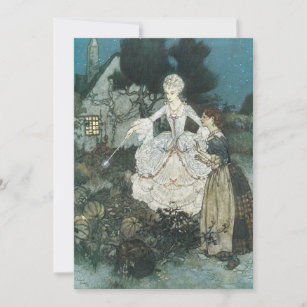 Vintage Cinderella Fairy Godmother by Edmund Dulac Invitation