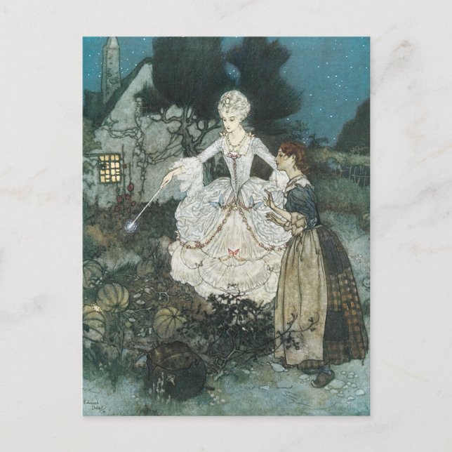 Vintage Cinderella Fairy Godmother by Edmund Dulac Postcard (Front)