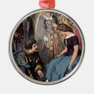 Vintage Cinderella Fitting the Glass Slipper Metal Tree Decoration