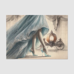 Vintage Cinderella Gown & Glass Slipper Decoupage  Tissue Paper