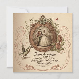 Vintage cinderella wedding invitation