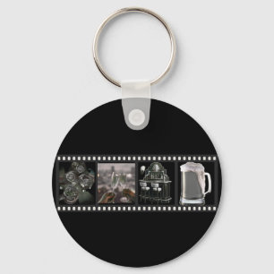 Vintage Cinema Film Strip Custom Bar Mat Key Ring