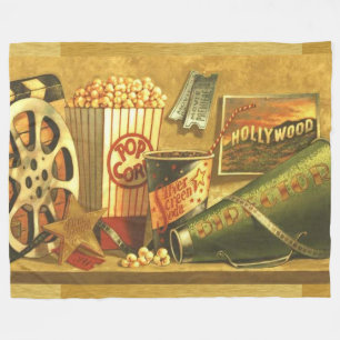 Vintage Cinema Fleece Blanket