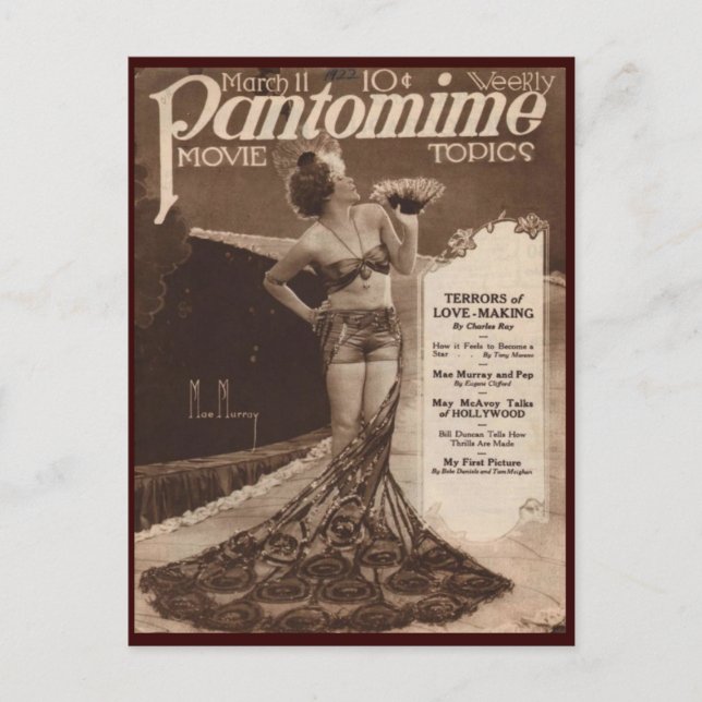 Vintage Cinema  Mae Murray Postcard (Front)