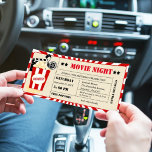 Vintage Cinema Movie Ticket Birthday party  Invitation<br><div class="desc">With our Movie Night ticket invitation,  you may celebrate your birthday party. Ticket ticket The background is classic red and white. This contemporary movie night party invitation design is ideal for your movie night birthday celebration or cinema night party.</div>