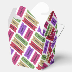 Vintage Cinema & Theatre Ticket Stubs Pattern Favour Box