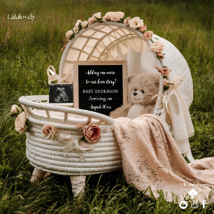 Vintage cinematic pregnancy announcement