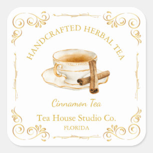 Vintage Cinnamon Tea Square Label