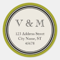 Vintage Circle Frame Return Address Seal Template