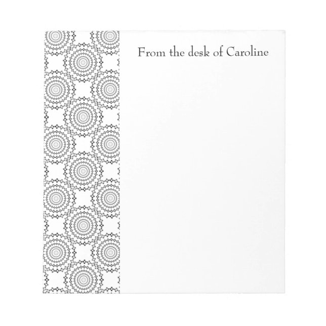 Vintage Circle Pattern Personalised Notepad (Front)