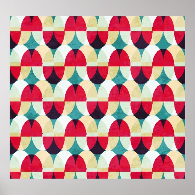 Vintage circle, seamless abstract pattern. poster (Front)
