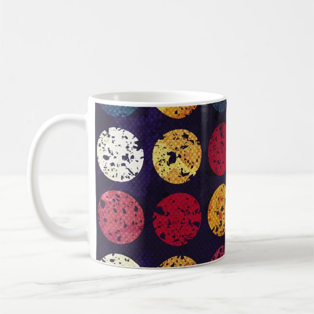 vintage circle seamless patternpattern,abstract,te coffee mug (Left)