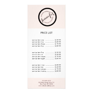 Vintage Circle Stamp Logo Makeup and Beauty Pink Rack Card
