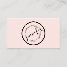 Vintage Circle Stamp Logo Makeup Artist Pink