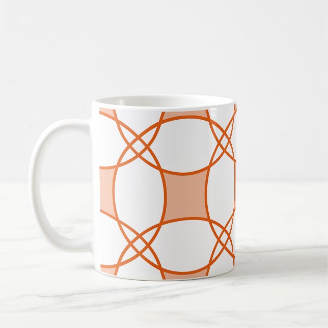 Vintage Circles Art: Seamless Geometric Pattern Coffee Mug (Left)