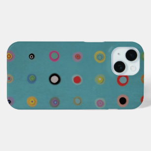 Vintage circles background green Ruth Fitta  iPhone 15 Case