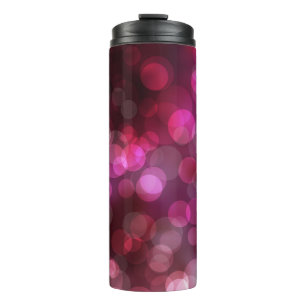 Vintage circles: dark pink, blue. thermal tumbler