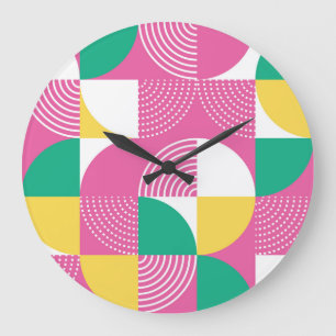 Vintage Circles: Graphic Harmony. Large Clock