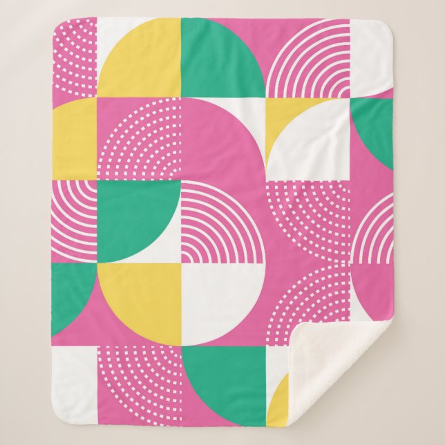 Vintage Circles: Graphic Harmony. Sherpa Blanket (Front)