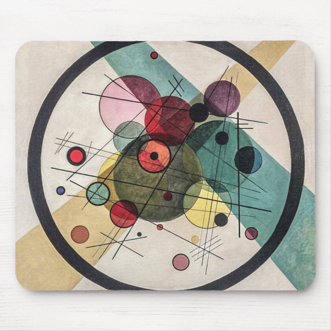Vintage "Circles in a Circle" - Kandinsky Art Mouse Mat (Front)