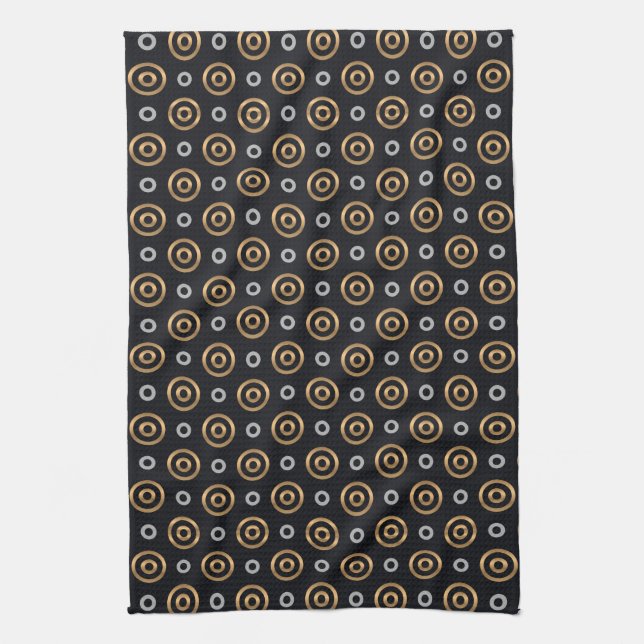 vintage circles kitchen towel  (Vertical)
