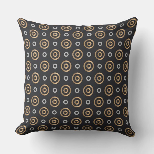 vintage circles outdoor pillow (Front)