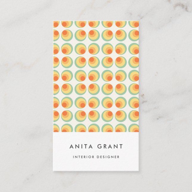 Vintage circles pattern business card (Front)