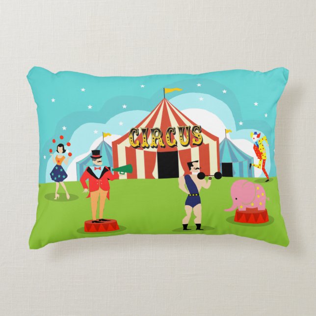 Vintage Circus Accent Pillow (Front)