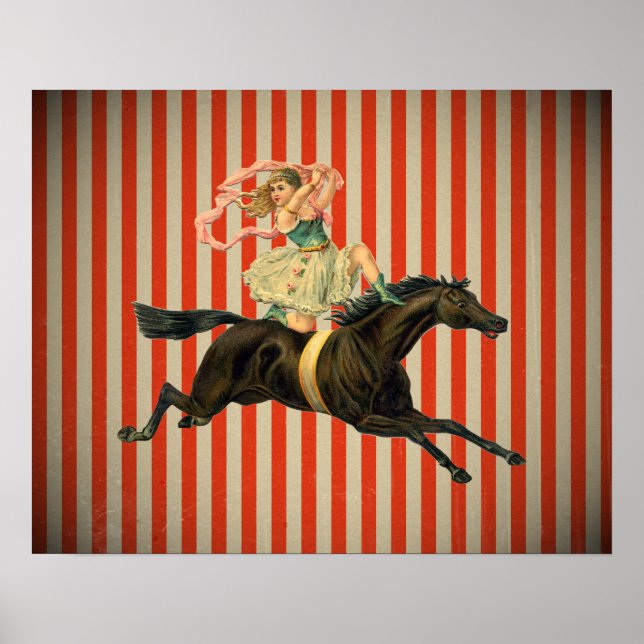 vintage circus acrobat riding horse poster (Front)