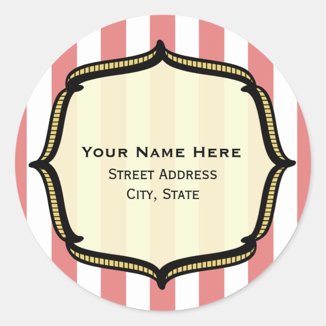 Vintage Circus Address Sticker (Front)