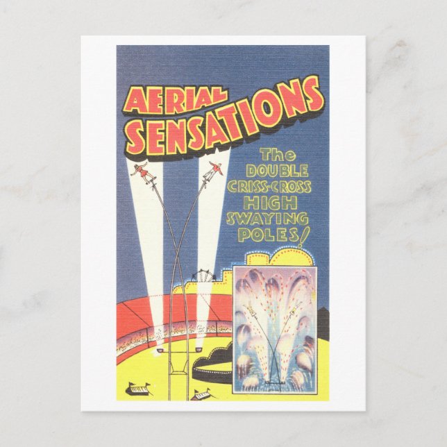 Vintage Circus Advertisement: High Pole Act Postcard (Front)